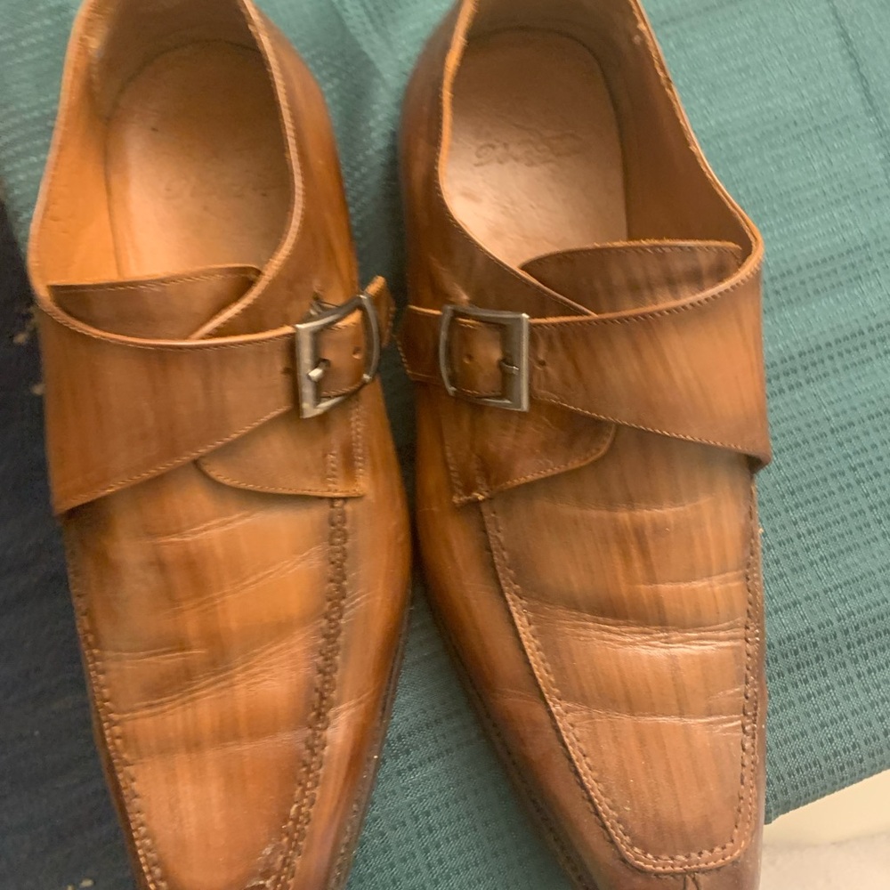 Brown Leather Monk Strap Oxfords